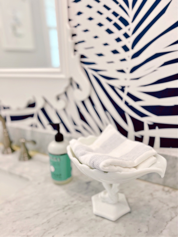 Elegant Powder Room with Decorative Hand Towels