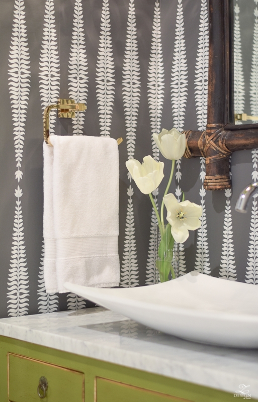 Elegant Powder Room with Decorative Hand Towels