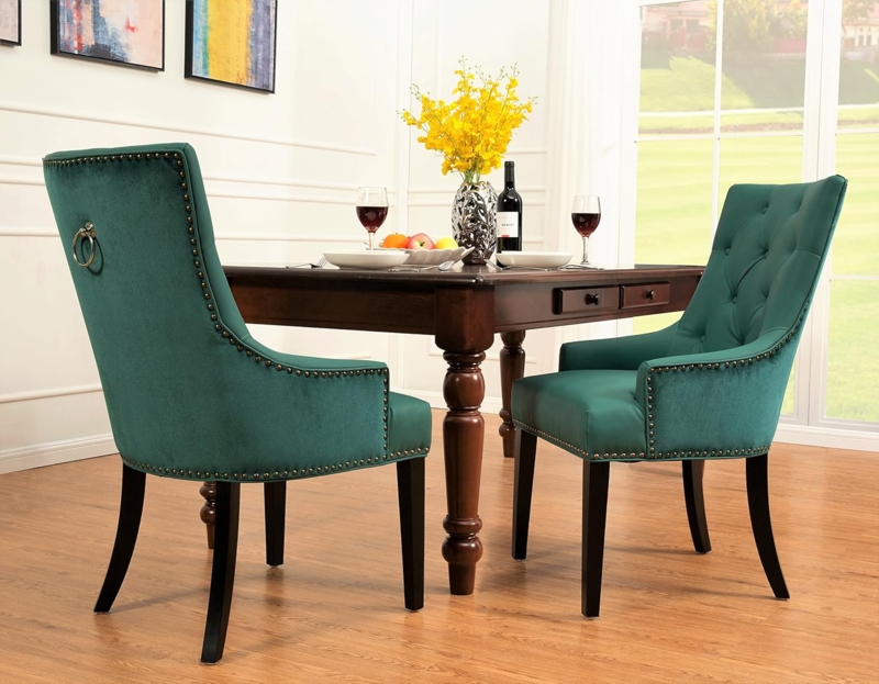 Elegant Sage Green Upholstered Dining Chairs