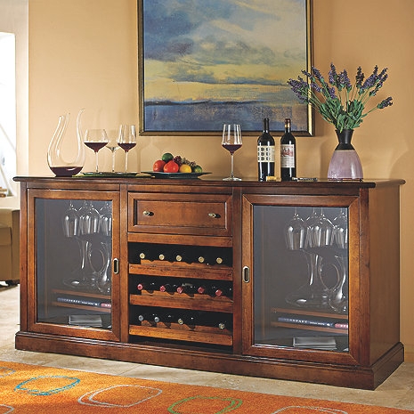 Elegant Siena Wine Credenza with Glass Storage