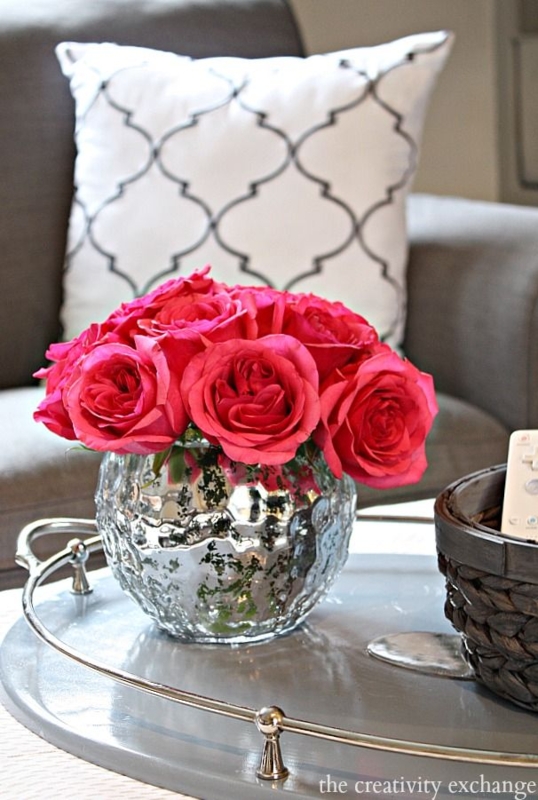 Elegant Silver Vase with Vibrant Pink Roses