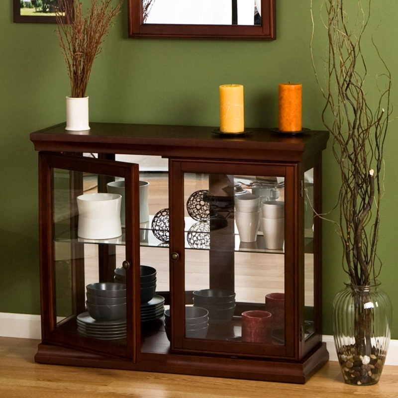 Elegant Small Console Curio Cabinets with Glass Doors
