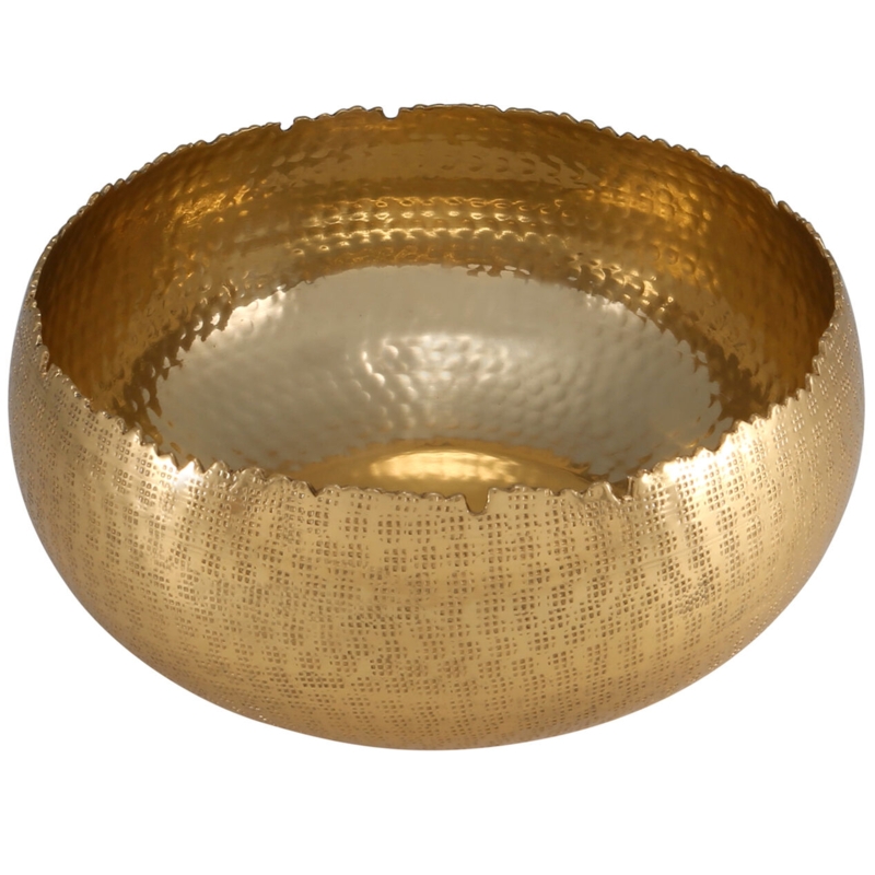 Elegant Small Hammered Gold Decorative Bowl