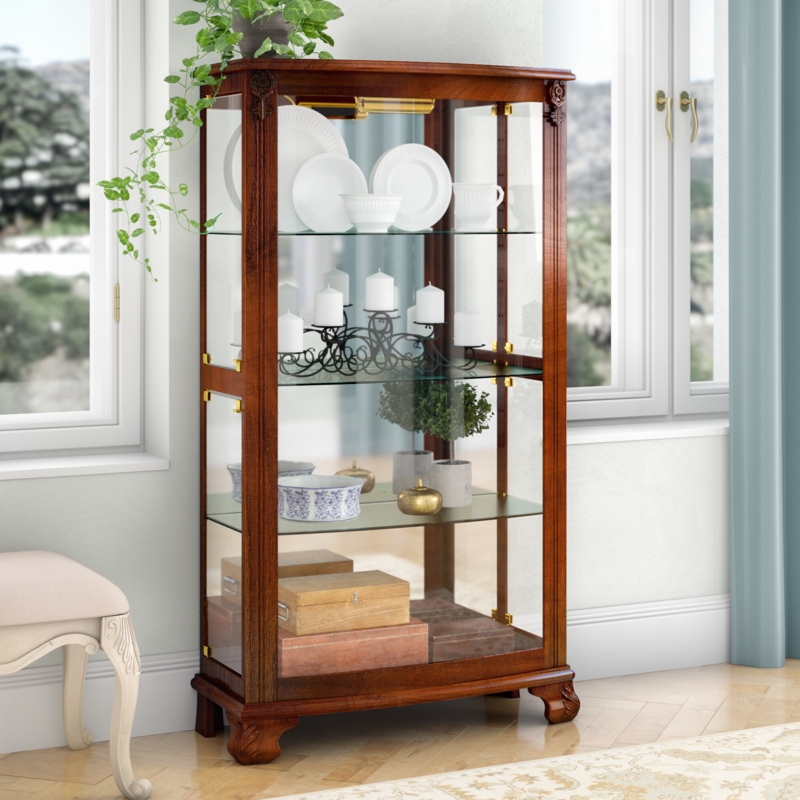 Elegant Small Wooden Curio Cabinet Design