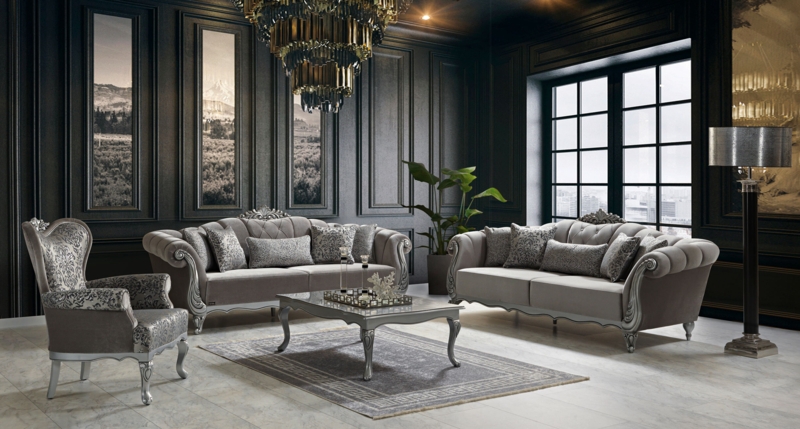 Elegant Turkish Sofa Bed Set in Luxurious Living Room