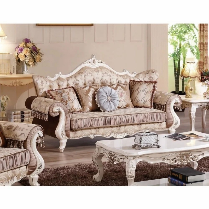 Elegant Turkish Sofa Bed with Classic Carved Details