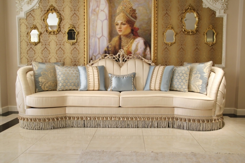 Elegant Turkish Sofa Bed with Decorative Pillows