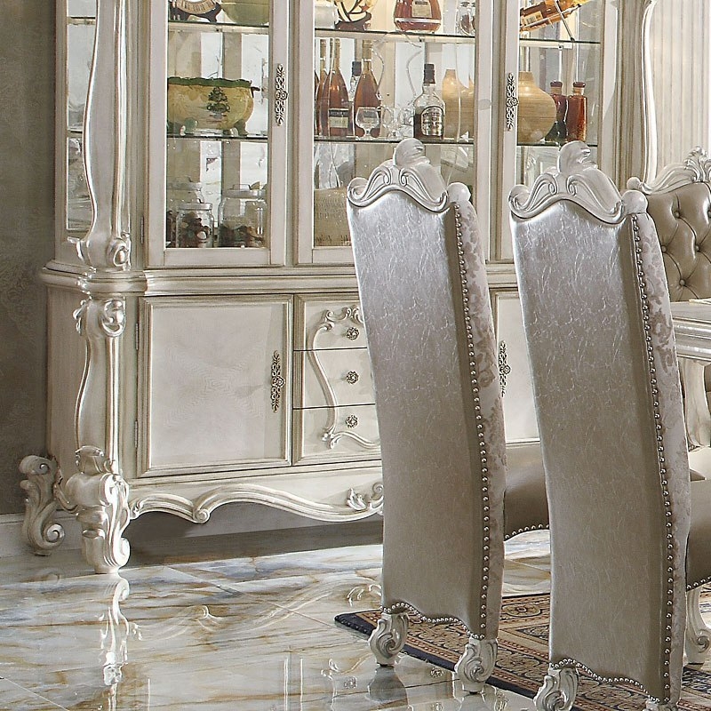 Elegant Versailles Bone White 120 Inch Dining Set