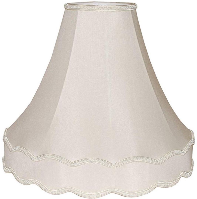 Elegant Victorian Silk Lamp Shade with Scalloped Edge