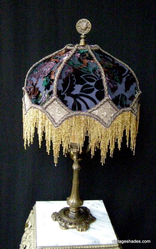 Elegant Victorian Vintage Beaded Lamp Shade