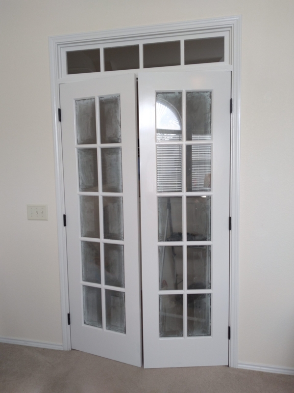 Elegant White French Doors with Transom Window
