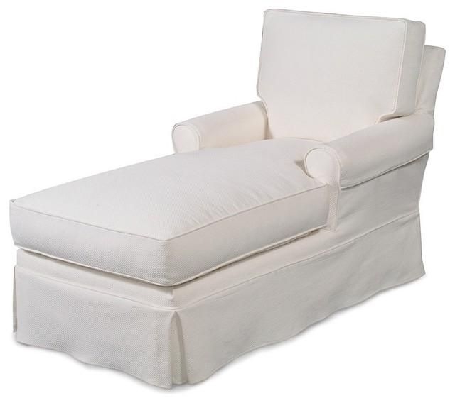 Elegant White Slipcover for Chaise Lounge Sofa