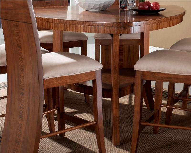Elegant Wooden Dining Table with Upholstered Chairs