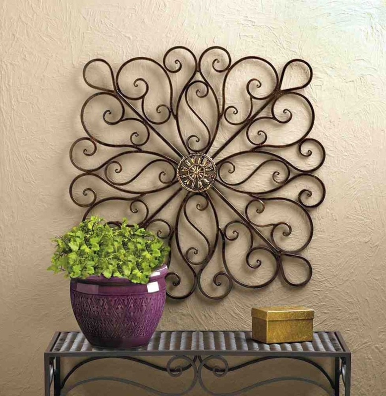 Elegant Wrought Iron Floral Wall Art Decor