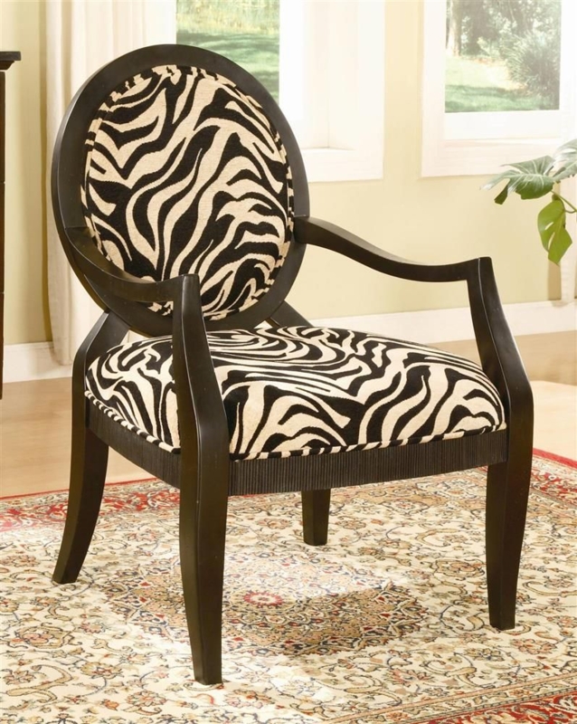 Elegant Zebra Print Accent Armchair for Living Room