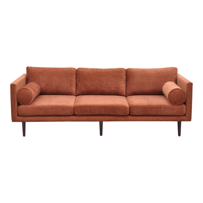 Ellie Terracotta Mid-Century Modern Sofa