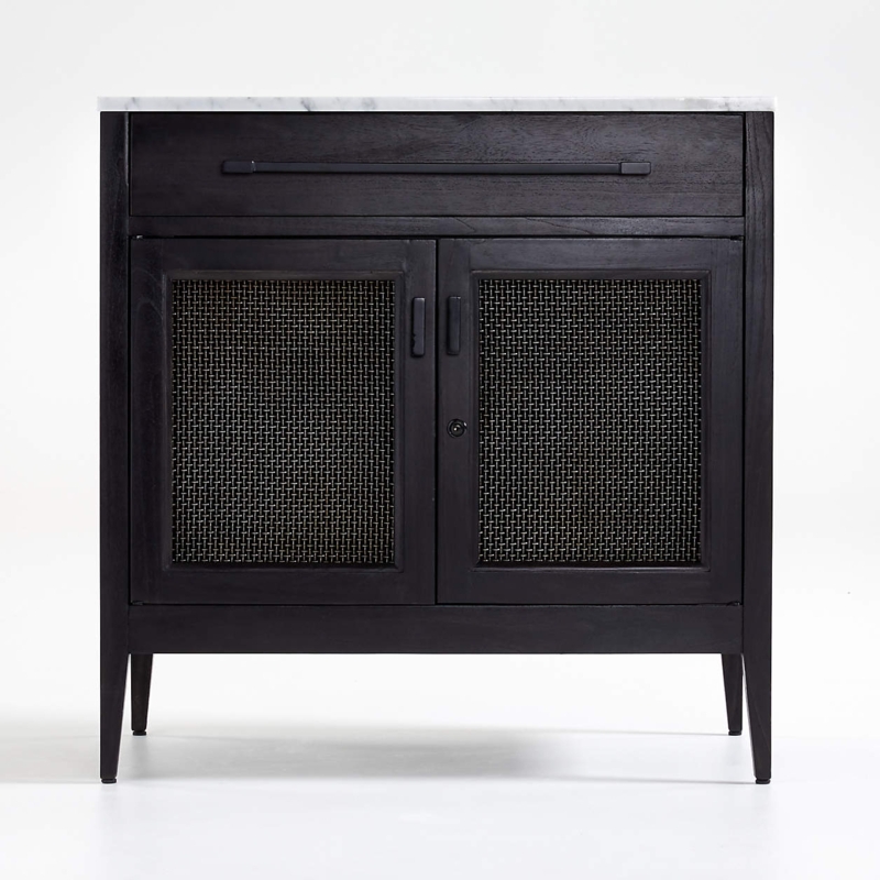 Enzo Small Marble Top Bar Cabinet with Storage + Reviews | Crate & Barrel
