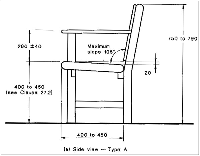 Ergonomic Chair Side View Dimension Guide