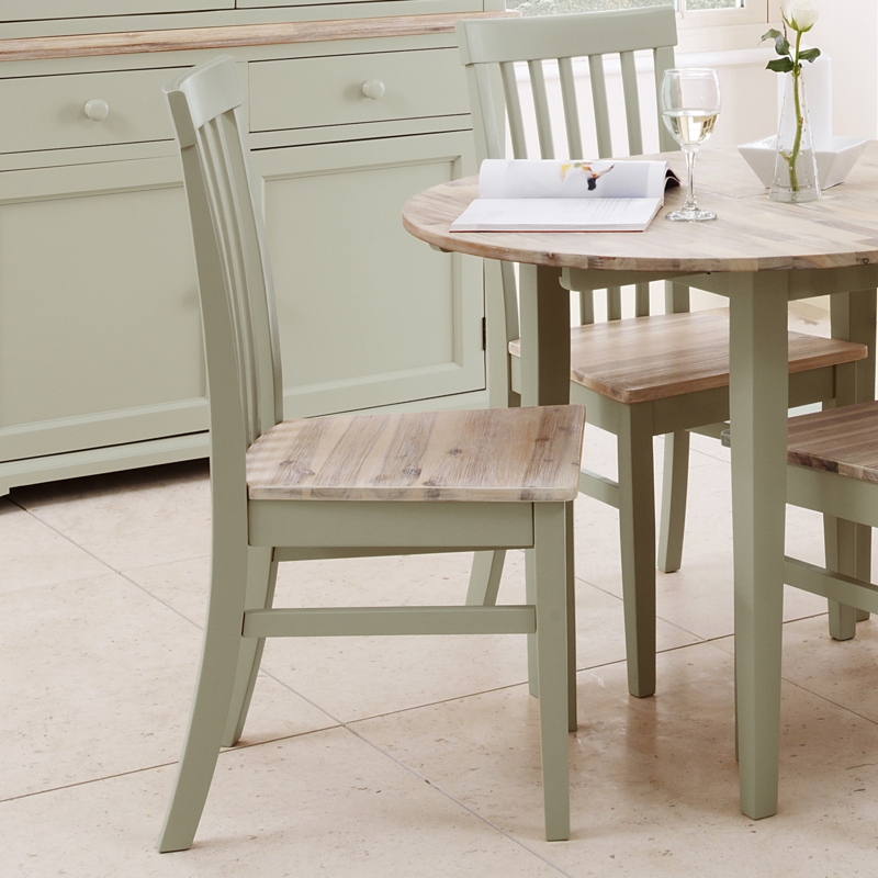 Florence Sage Green Dining Chairs with Acacia Seats