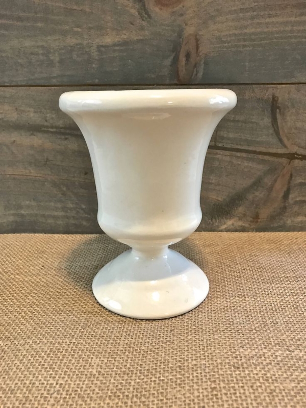 Fluted Pedestal Creamy White Ceramic Vase - Etsy