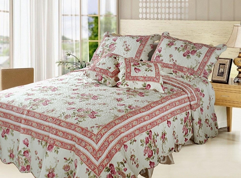 French Country Floral Cottage Bedspread Set
