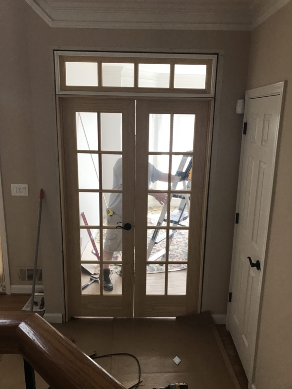 French Doors with Transom Window Installation