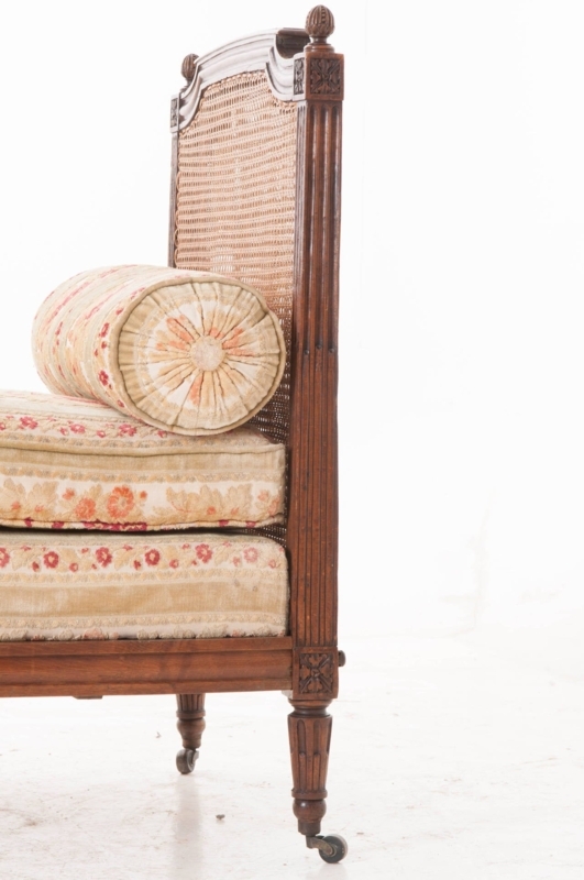 French Louis XVI Cane and Walnut Daybed at 1stDibs