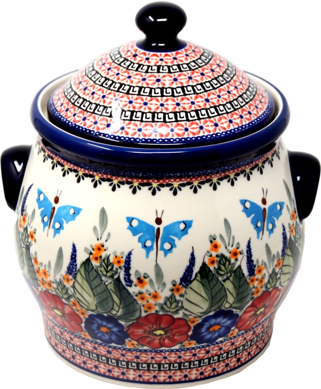 Hand-Painted Extra Large Polish Pottery Cookie Jar