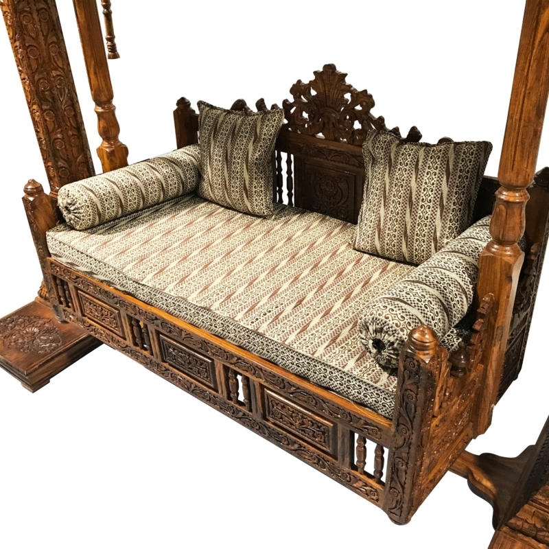 Handcarved Rosewood Traditional Indian Indoor Swing Jhoola