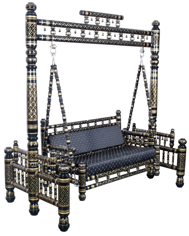 Handcrafted Black and Gold Sankheda Swing Classic