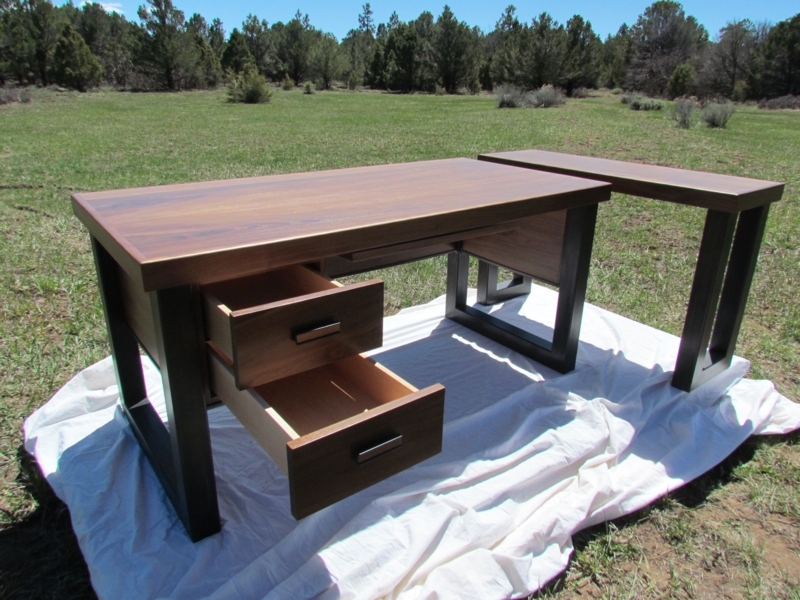 Handmade Modern Wooden Desk with Storage Drawers