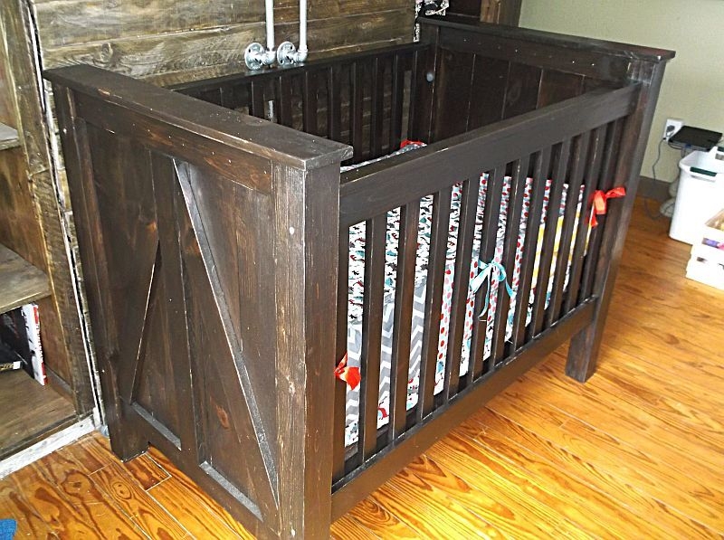 Handmade Rustic Solid Wood Baby Crib Design