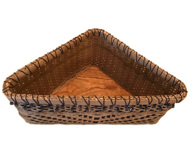 Handwoven Corner Basket with Addison Pattern