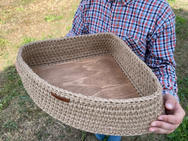 Handwoven Large Triangle Storage Basket for Corners