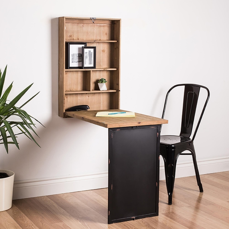 Home Essentials Rustic Home Fold-Away Desk (Wood Grain) available for ...