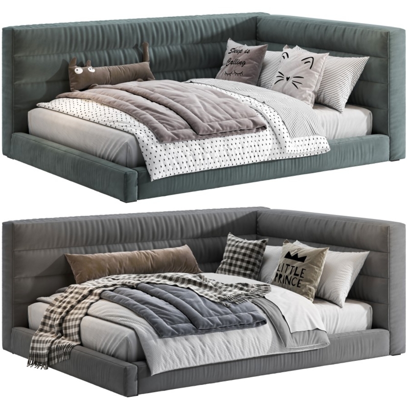 Hudson Upholstered Corner Bed Modern Bedroom Design