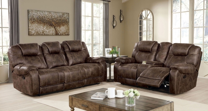 Kennedy Brown Leather Reclining Living Room Set