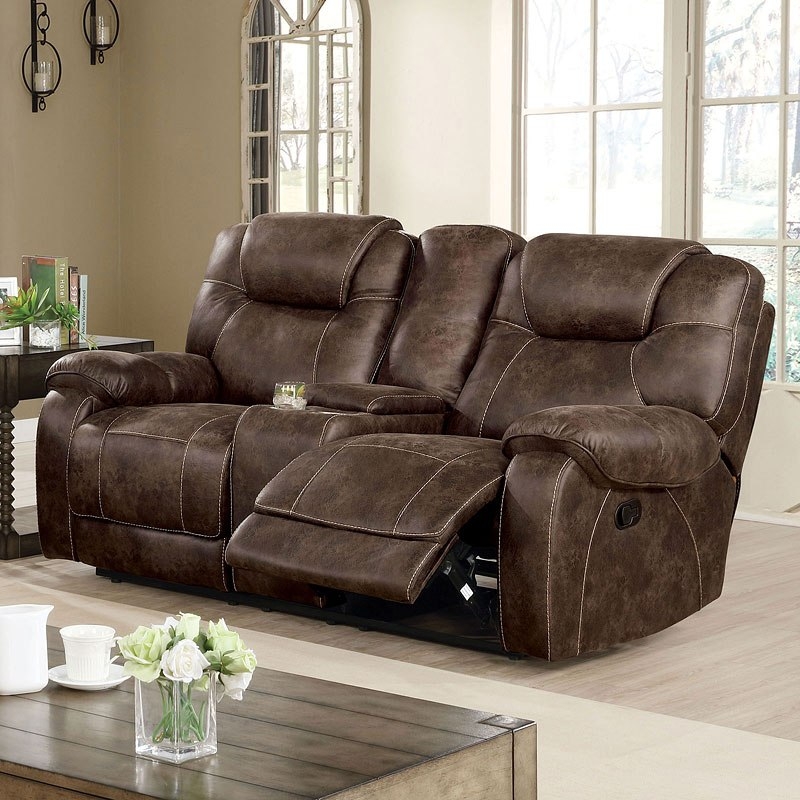 Kennedy Brown Leather Reclining Loveseat Sofa