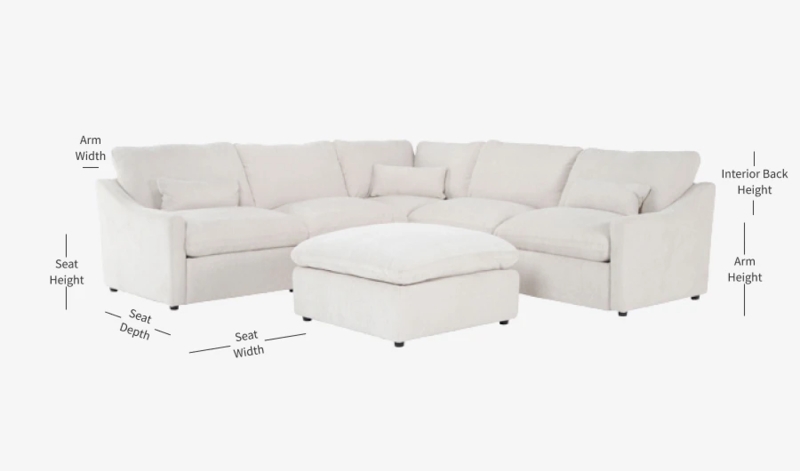 Kennedy Cream 5-Piece Power Reclining L-Shaped Sectional