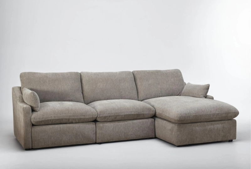 Kennedy Mocha Brown Beige 3-Piece Modular Sectional Sofa