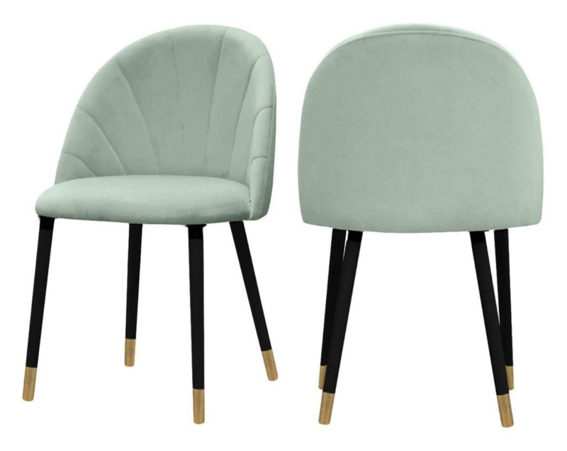 Kimberly Sage Green Velvet Dining Chairs Set of 2
