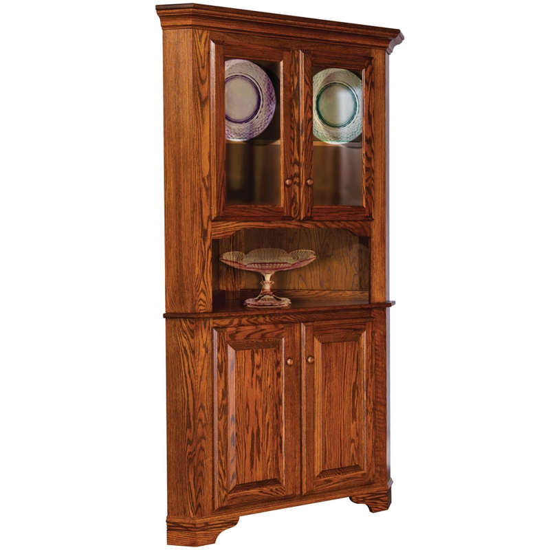 Landsbury Solid Wood Corner Hutch Storage Cabinet