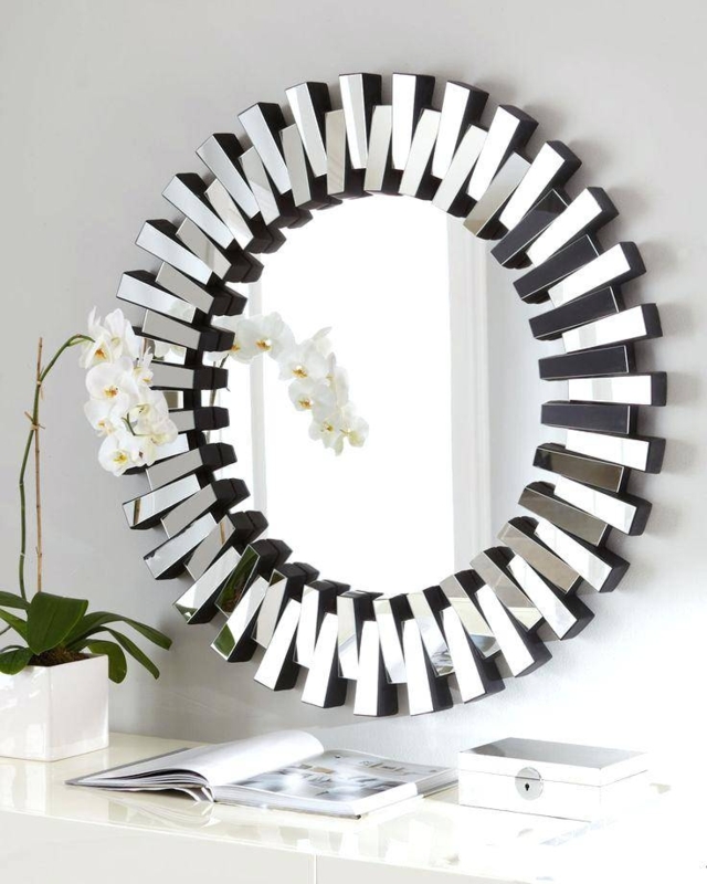 Large Modern Geometric Sunburst Mirror