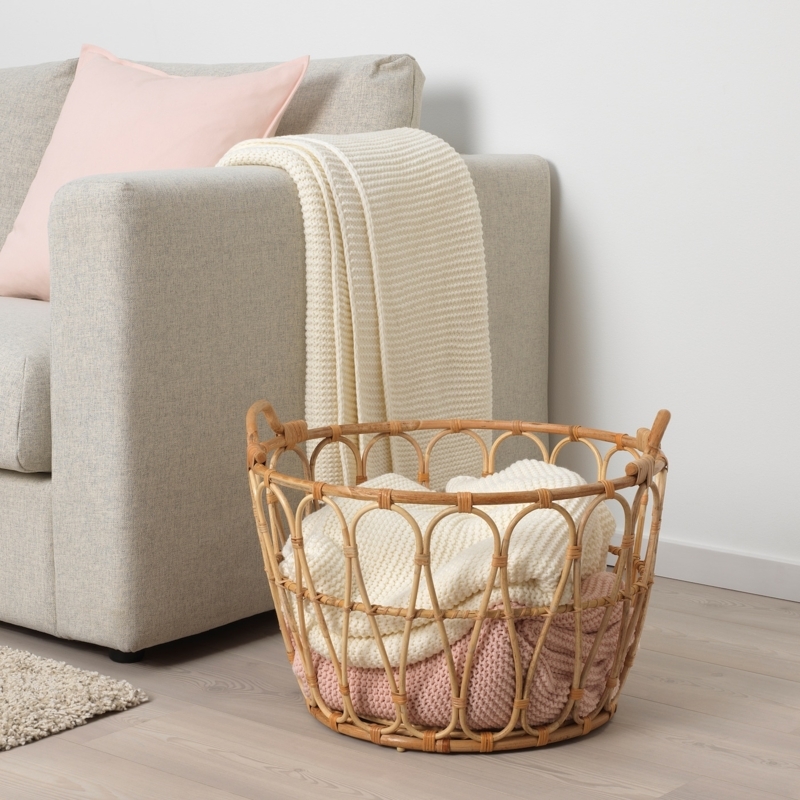 Large Woven Blanket Basket for Cozy Living Room