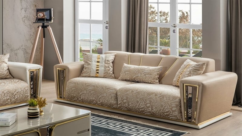 Latest Turkish Design Sofa Set With Beautiful Classy Cushion Work
