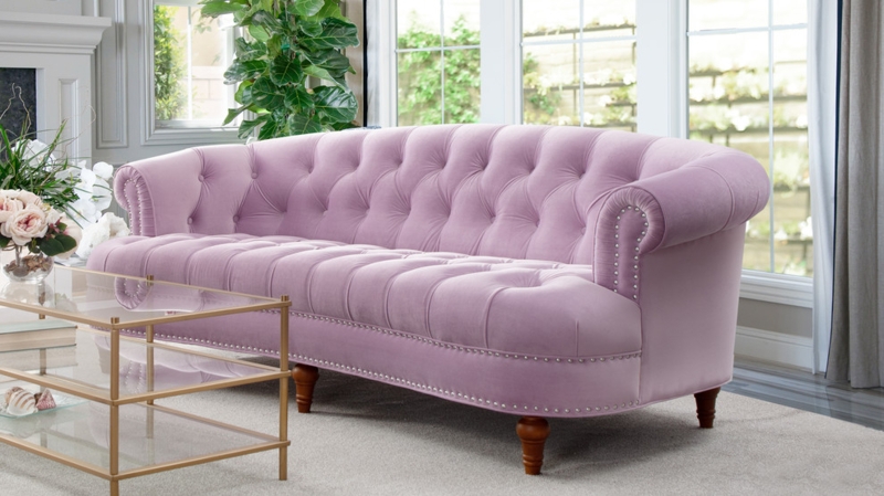 Lavender Chesterfield Sofa for Stylish Living Room