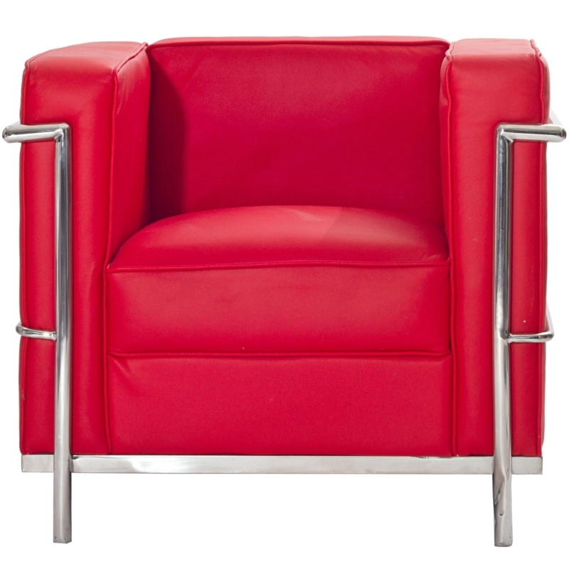 LC2 in red leather | Living room leather, Leather armchair, Furniture