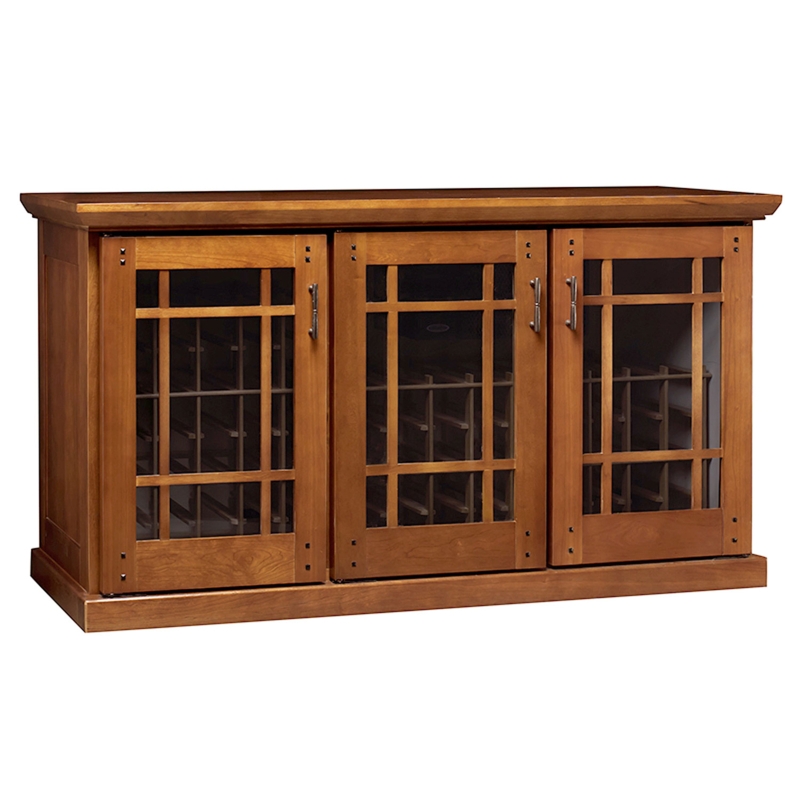Le Cache Mission Provincial Cherry Wine Cellar Credenza