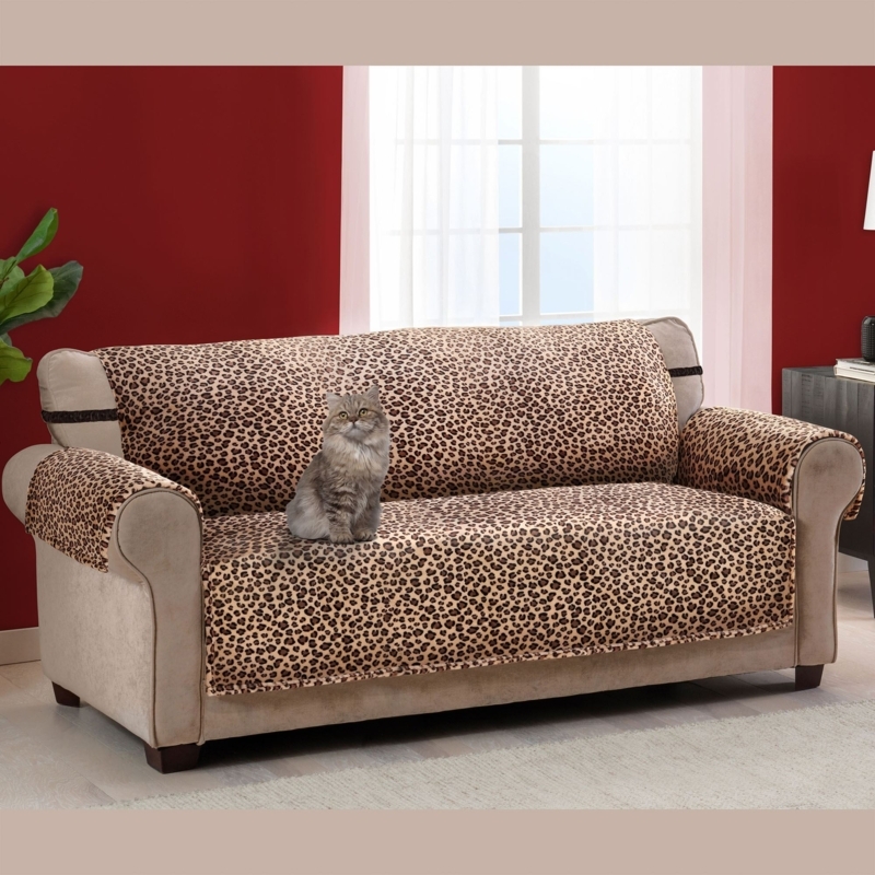 Leopard Print Sofa Cover in Modern Living Room