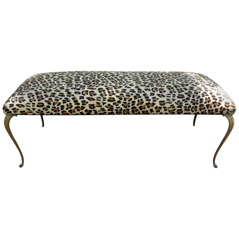 Leopard Printed Upholstered Ottoman at 1stDibs